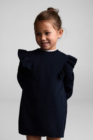 Robe maille volant - Bleu marine