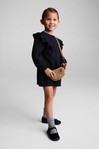 Robe maille volant - Bleu marine