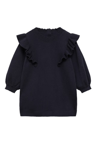 Robe maille volant - Bleu marine