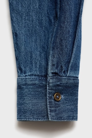 Chemise denim à volants - Bleu marine