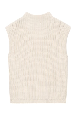 Gilet maille col montant - Écru