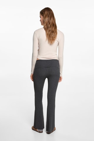 Legging flare maille côtelée - Anthracite