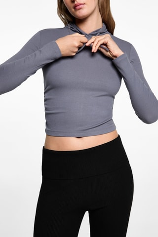 Legging flare maille côtelée - Noir
