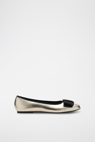 Ballerines métallisées noeud - Doré