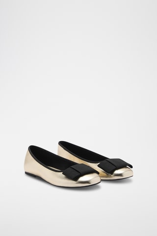 Ballerines métallisées noeud - Doré
