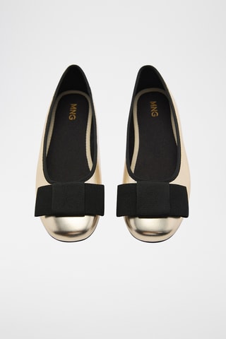 Ballerines métallisées noeud - Doré