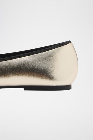 Ballerines métallisées noeud - Doré