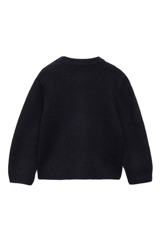 Pull-over maille ourson - Bleu marine