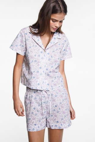 Pyjama court imprimé - Écru