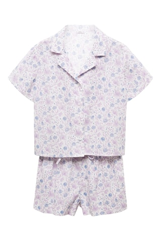 Pyjama court imprimé - Écru