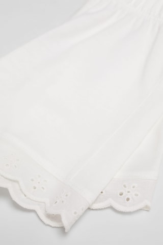 Pyjama coton volants - Blanc cassé