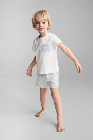 Pyjama court imprimé - Blanc cassé