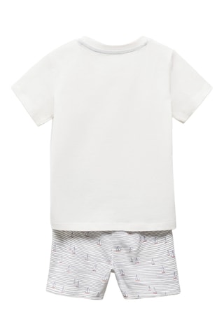 Pyjama court imprimé - Blanc cassé
