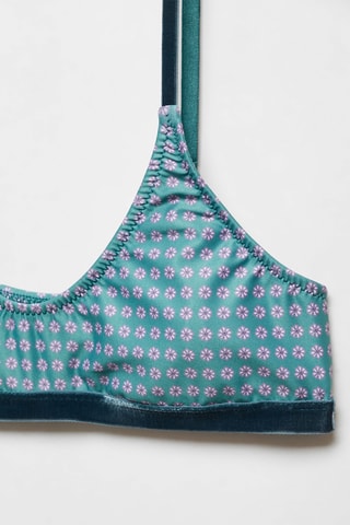 Soutien-gorge imprimé - Bleu pétrole