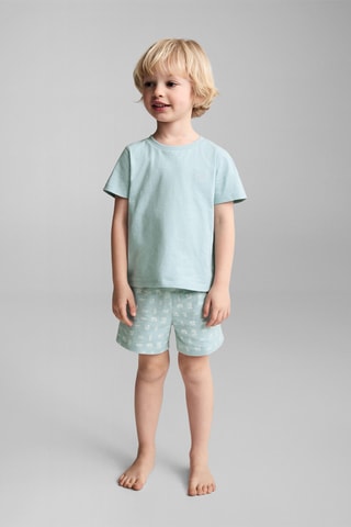 Pyjama court imprimé - Vert d'eau
