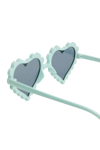 Lunettes de soleil coeur - Vert d'eau