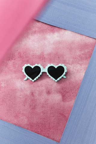 Lunettes de soleil coeur - Vert d'eau