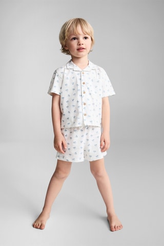 Pyjama court imprimé - Blanc cassé