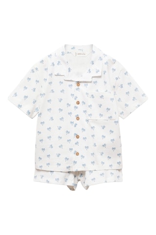 Pyjama court imprimé - Blanc cassé