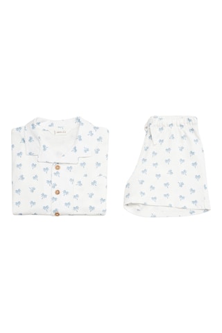 Pyjama court imprimé - Blanc cassé