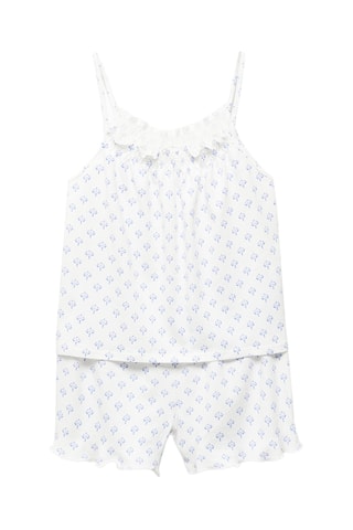 Pyjama court imprimé - Blanc cassé