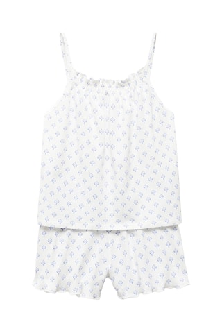 Pyjama court imprimé - Blanc cassé
