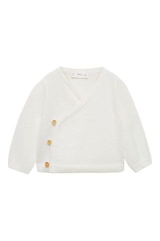 Pull-over maille détail boutons - Blanc