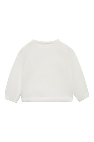 Pull-over maille détail boutons - Blanc