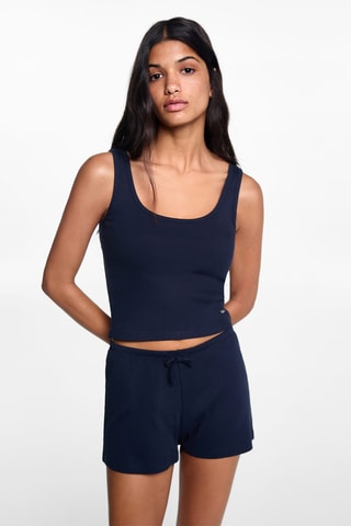 Lot pyjama court coton - Bleu marine