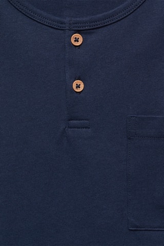 Pyjama court coton rayures - Bleu marine