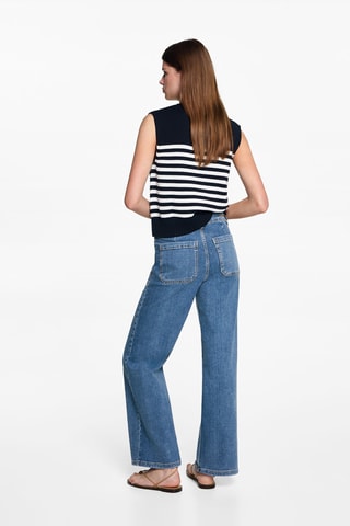 Jean style jupe-culotte poches - Bleu