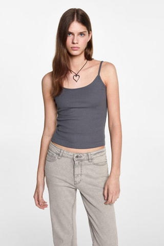 Jean flare crop - Gris