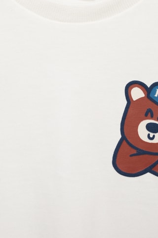T-shirt imprimé ours - Blanc cassé