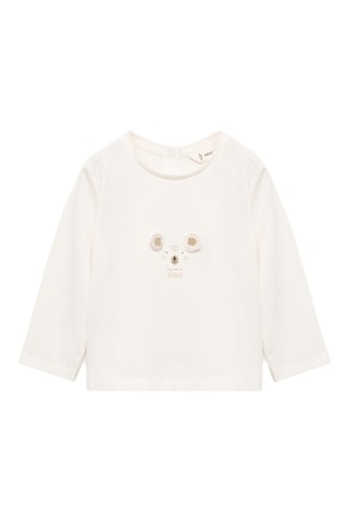 T-shirt manches longues imprimé - Blanc cassé