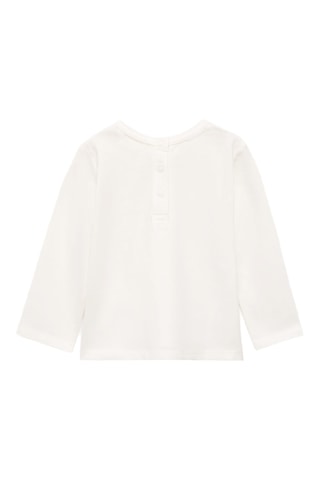 T-shirt manches longues imprimé - Blanc cassé
