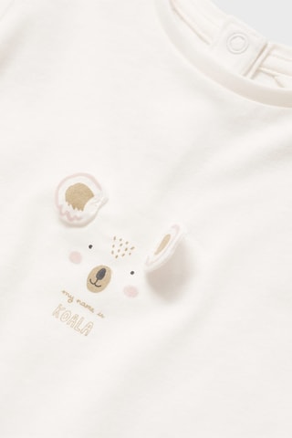 T-shirt manches longues imprimé - Blanc cassé