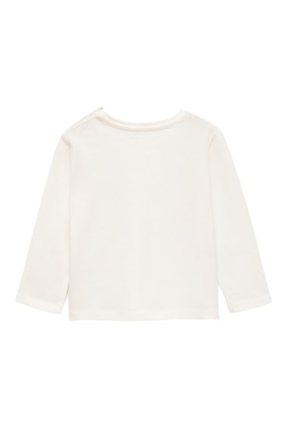 T-shirt manches longues imprimé - Blanc cassé