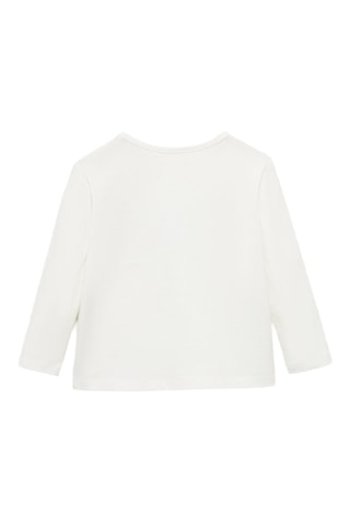 T-shirt coton imprimé - Blanc cassé