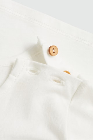 T-shirt coton imprimé - Blanc cassé