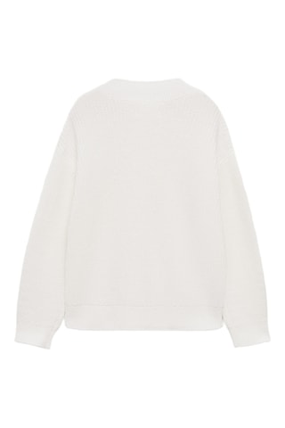 Pull-over maille côtelée - Blanc cassé