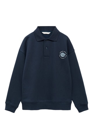 Sweat-shirt polo message - Bleu marine