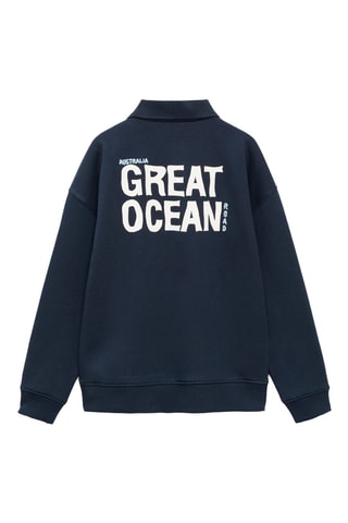 Sweat-shirt polo message - Bleu marine
