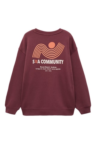 Sweat-shirt coton imprimé - Bordeaux