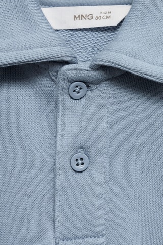 Sweat-shirt col polo - Bleu