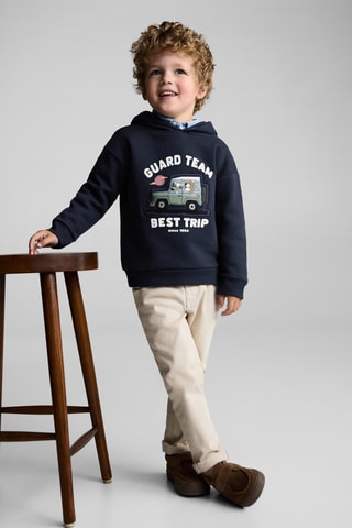 Sweat-shirt imprimé écusson - Bleu marine