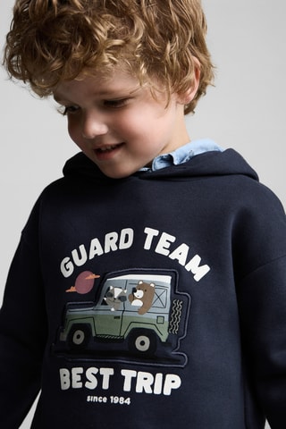 Sweat-shirt imprimé écusson - Bleu marine