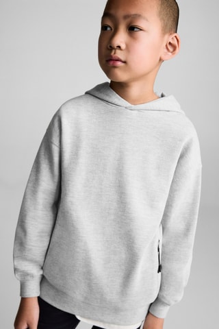 Sweat-shirt zippé à capuche - Gris chiné