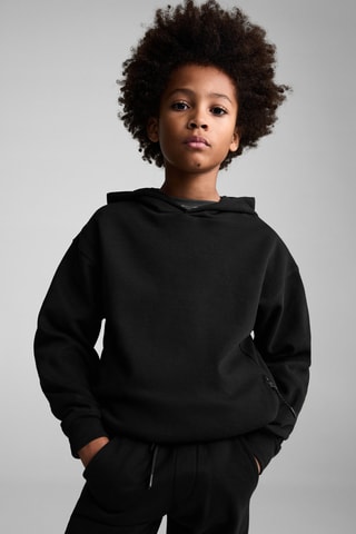 Sweat-shirt zippé à capuche - Noir