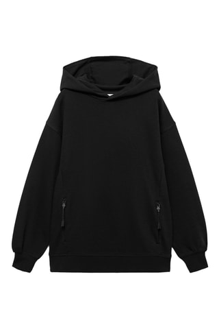 Sweat-shirt zippé à capuche - Noir