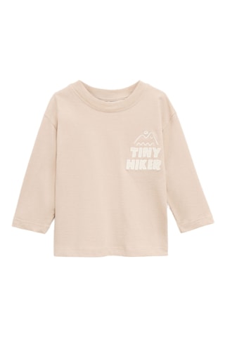 T-shirt coton détail brodé - Sable